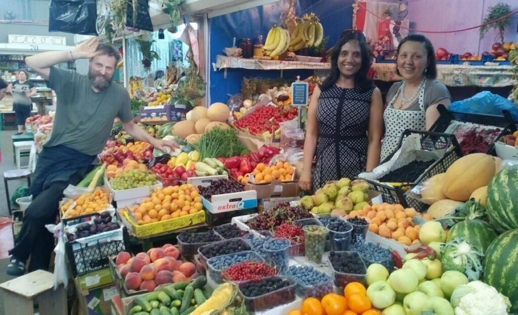 Farmers selling vegetables and fruits in open markets